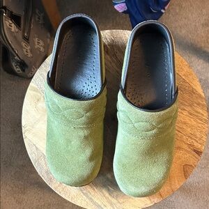 Land’s End Lime Green Suede clogs